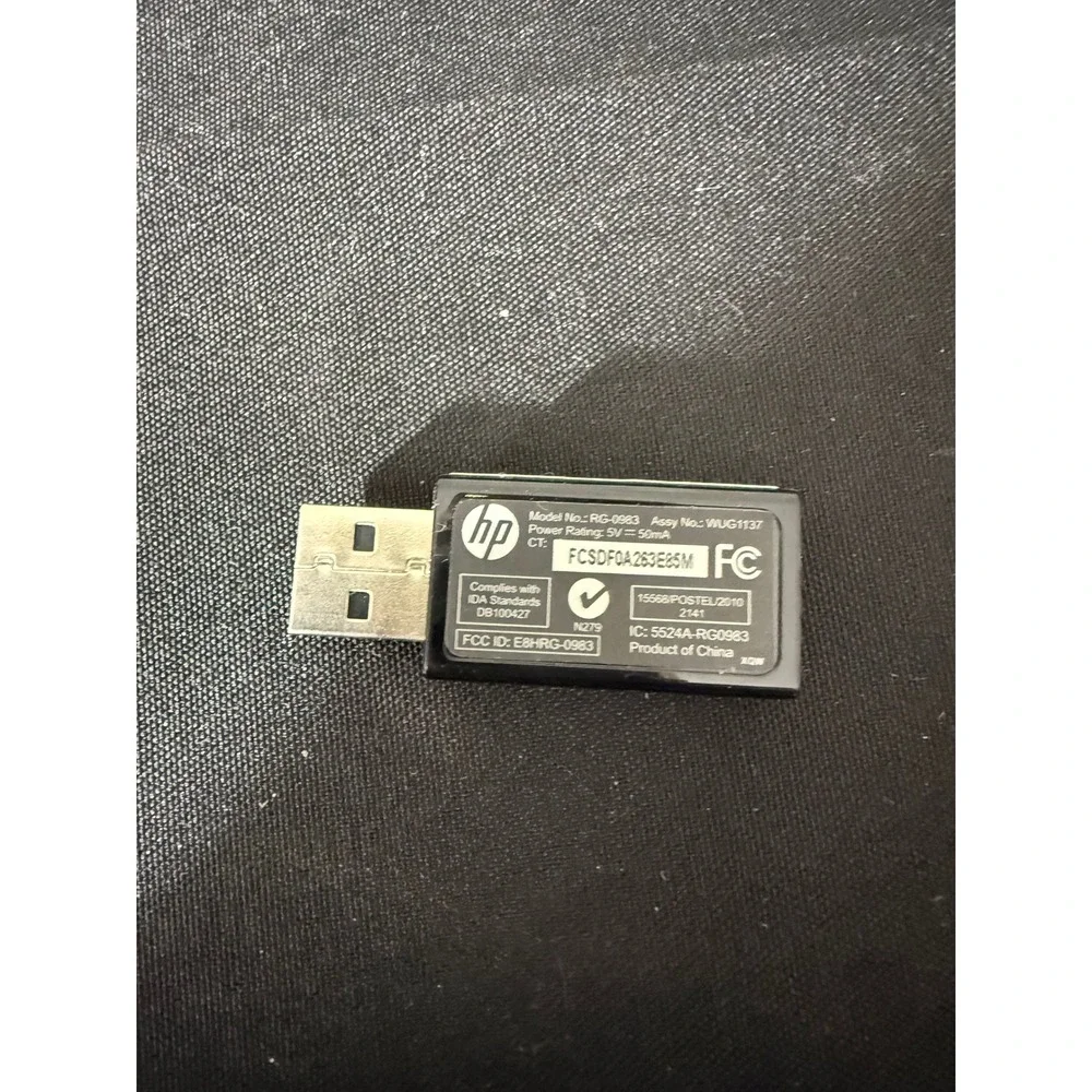 HP Wireless USB Receiver RG-0983 OS Black Excellent WUG1137‎ Dongle Adapter